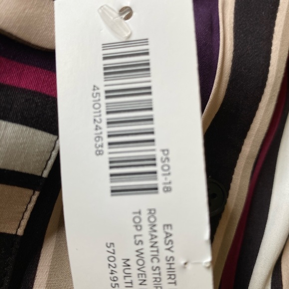 Chico’s Stylish Long Soft Blouse Colorful Stripes - Picture 8 of 8